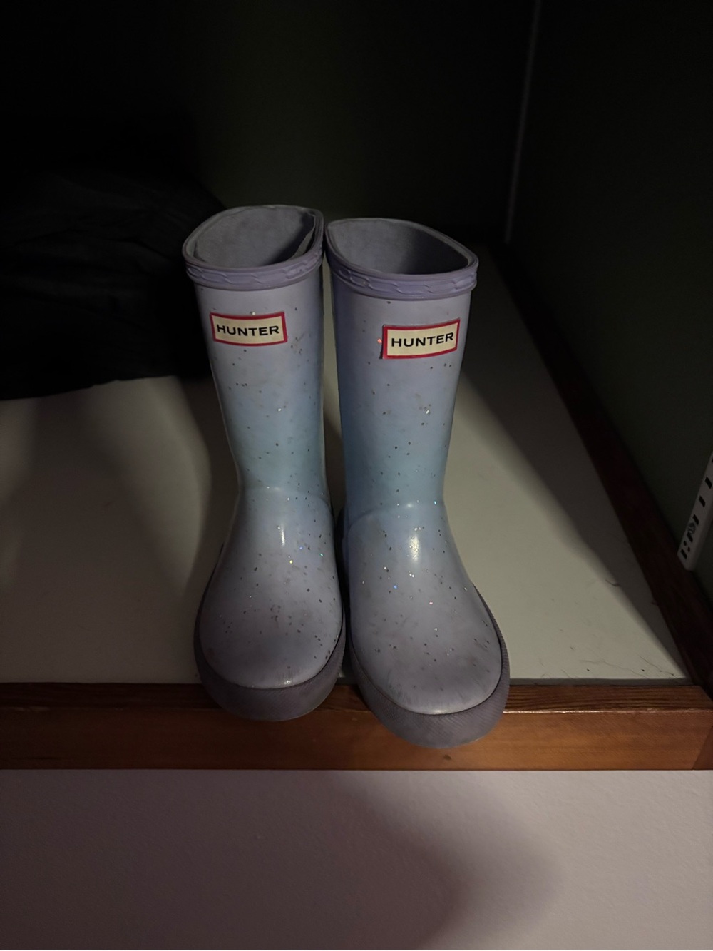 Hunter Kids' Light Purple Glitter Rain Boots
